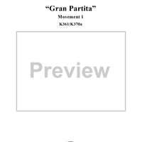 Serenade No. 10 in B-flat Major, movt. 1  - ("Gran Partita") - K361/K370a - Score