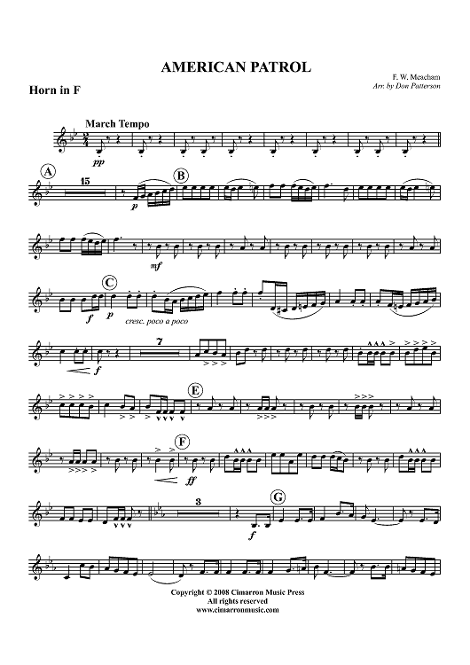 American Patrol - Horn in F