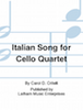 Italian Song for Cello Quartet - Cello 1