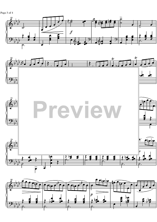 Waltz No.12 f minor Op.70 No. 2 (Fontana)" Sheet Music for Piano Solo