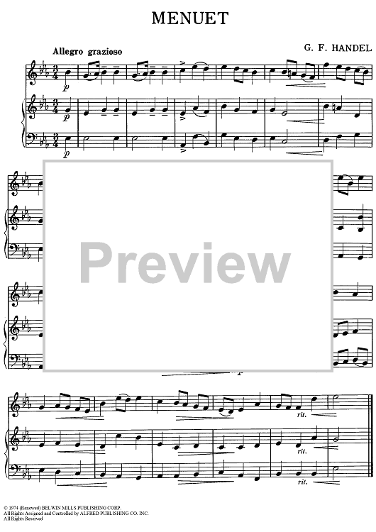 Menuet - Piano/Conductor, Oboe, Bells