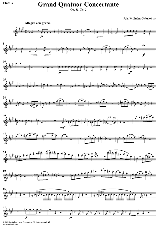 Grand Quatuor Concertante, Op. 53, No. 2 - Flute 3