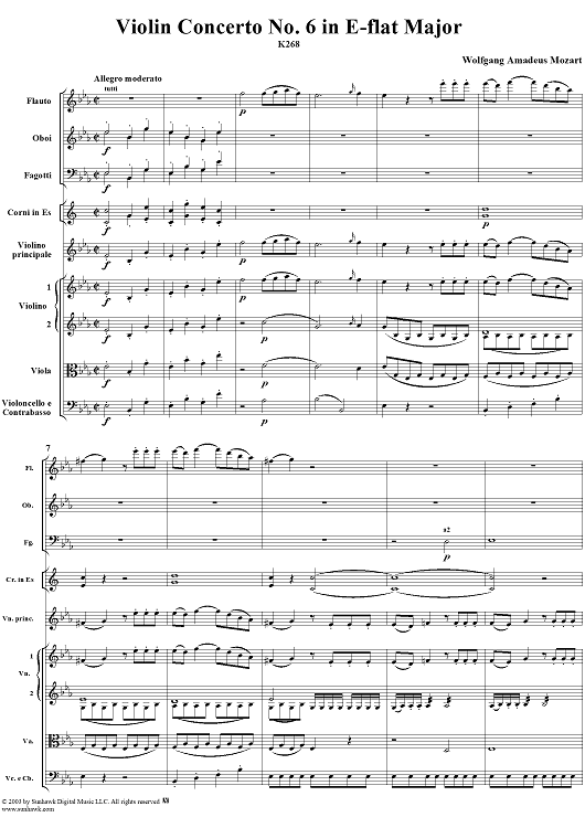 Violin Concerto No. 6 - Full Score