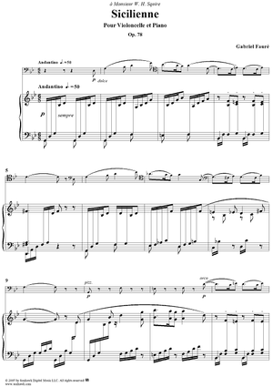 Sicilienne - Piano Score