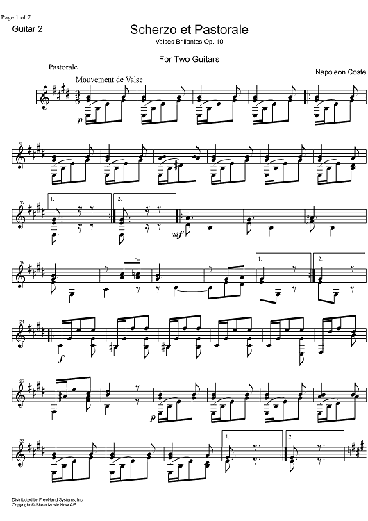 Scherzo et pastorale Op.10 - Guitar