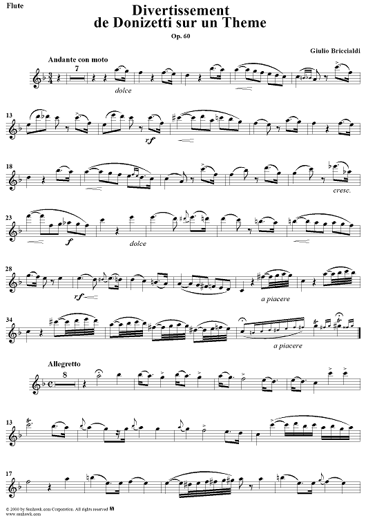 Divertissement sur un Theme de Donizetti    - op. 60 - Flute