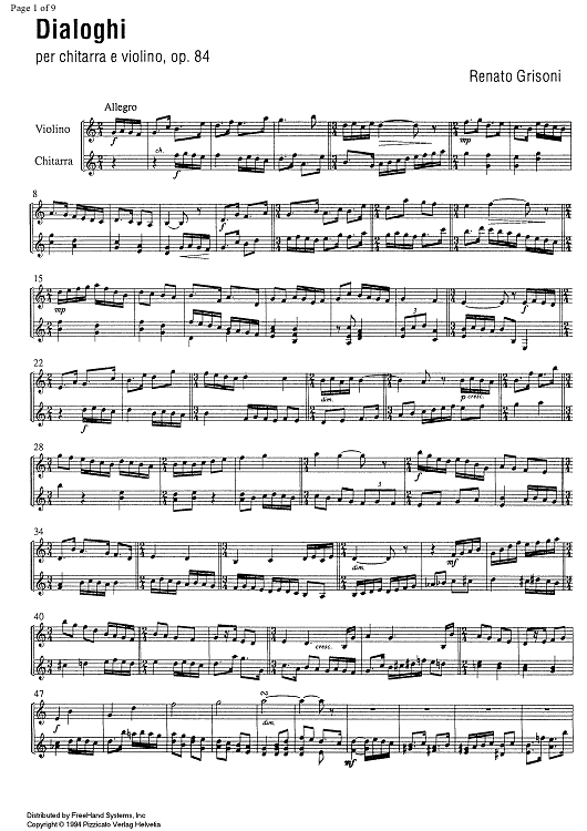 Dialoghi Op.84 - Score