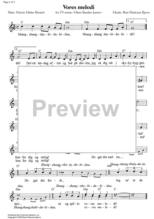 Vores melodi - C Instruments