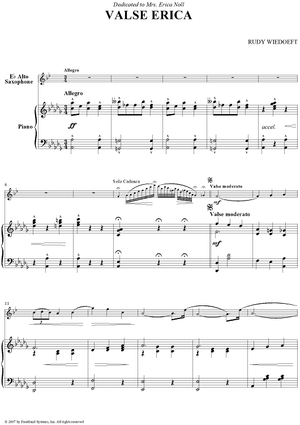 Valse Erica - Piano Score (for Alto Sax)