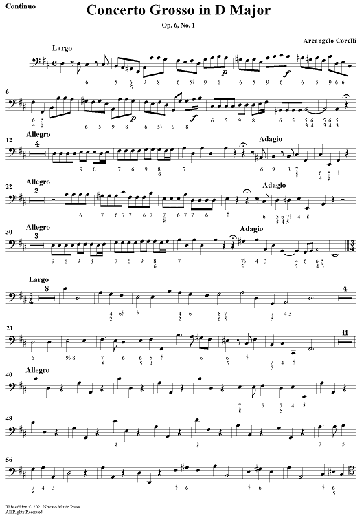 Concerto Grosso No. 1 in D Major, Op. 6, No. 1 - Continuo