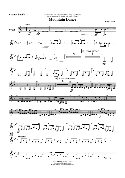 Mountain Dance - Clarinet 3 in B-flat