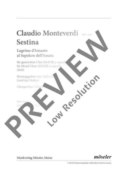 Sestina - Choral Score