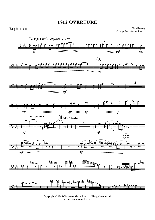 1812 Overture (Overture Solennelle) - Euphonium 1 BC/TC