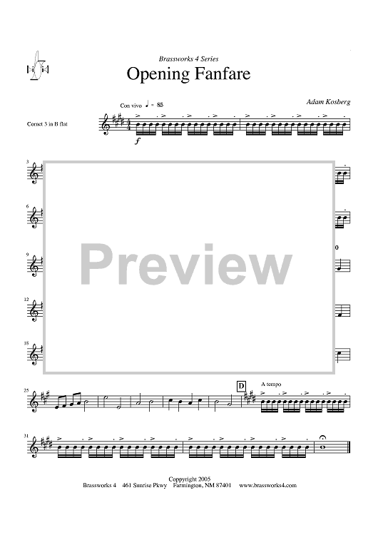 Opening Fanfare - Trumpet 3 in Bb