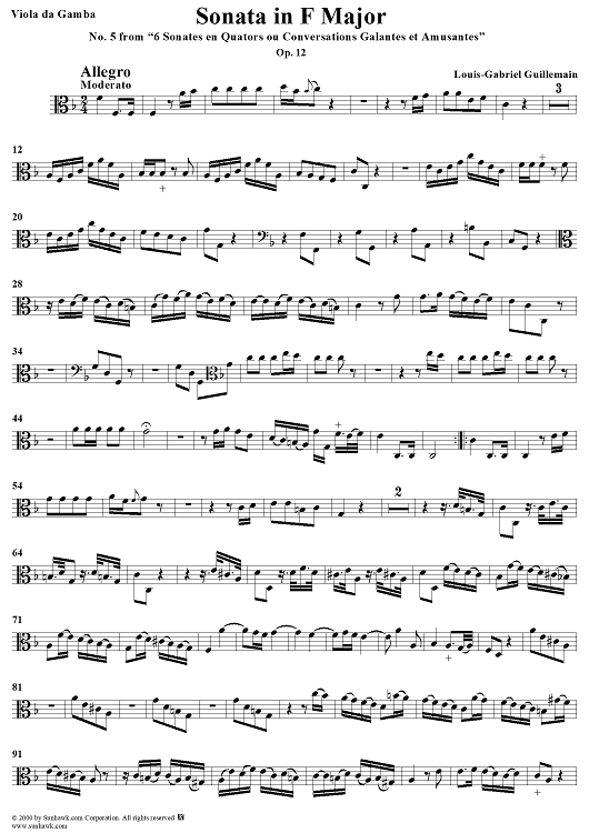 Sonata No. 5 in F Major - Viola da gamba