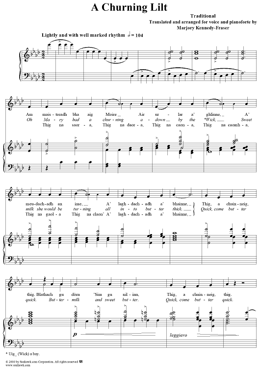 Churning Lilt, Thig, a chuinneig, thig!