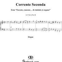 Corrente Seconda, No. 34 from "Toccate, canzone ... di cimbalo et organo", Vol. II