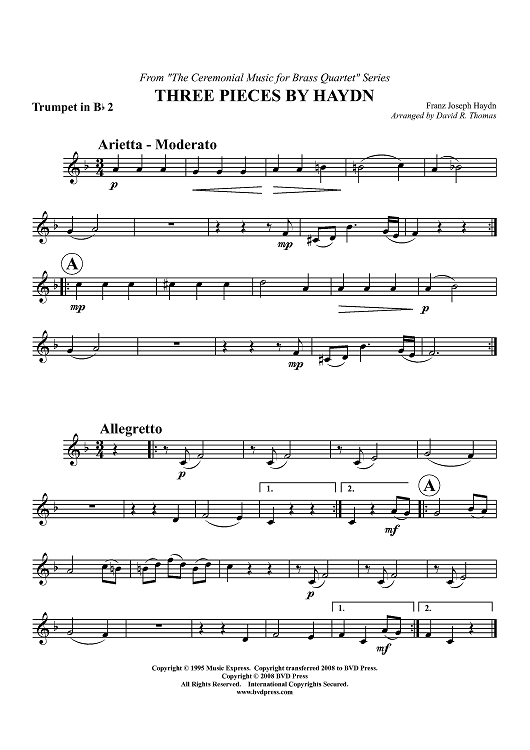 Three Pieces by Haydn - Trumpet 2