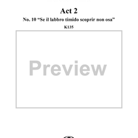 Recitative and Aria: Se il labbro timido scoprir non osa, No. 10 from "Lucio Silla", Act 2 - Full Score
