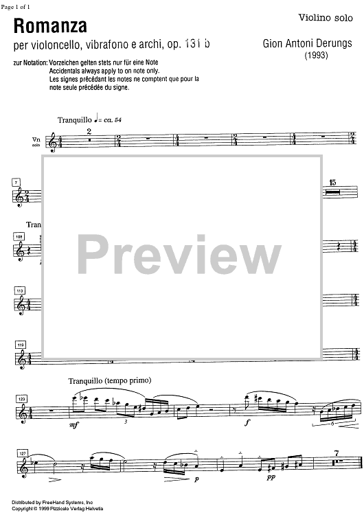Romanza Op.131b - Solo Violin