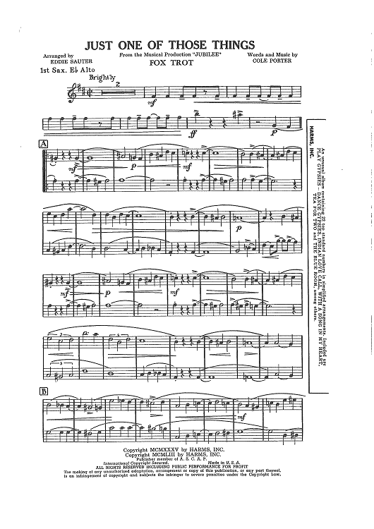 Just One Of Those Things - Alto Sax 1