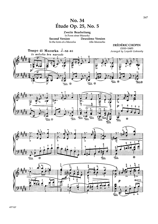 No. 34 - Étude Op. 25, No 5 (Second Version)