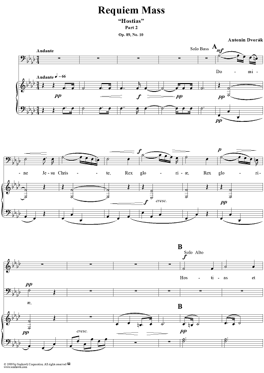 Requiem Mass, Op. 89, Part 2, No. 10, "Hostias"