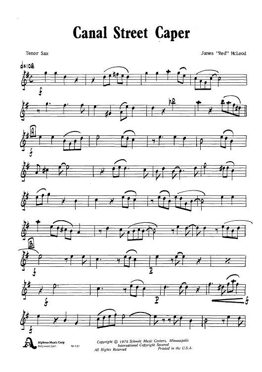 Canal Street Caper - Tenor Sax