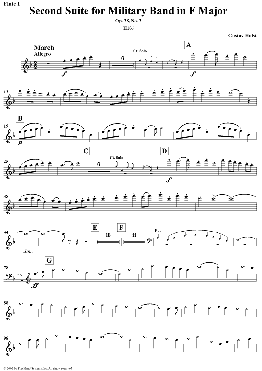 Second Suite in F - Flute 1