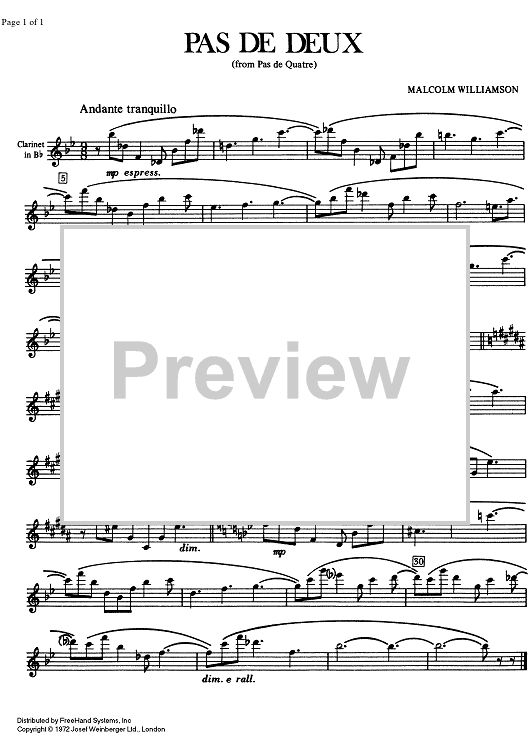 Difficult 2/2 - Pas de Deux - Clarinet