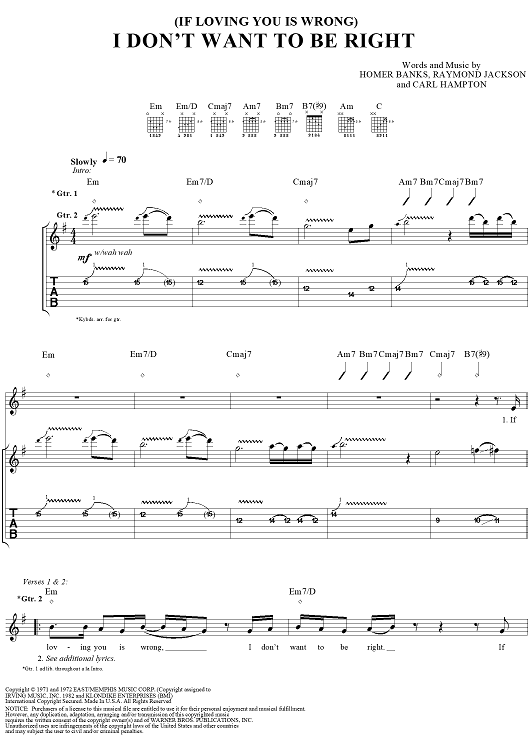 (If Loving You Is Wrong) I Don't Want to Be Right