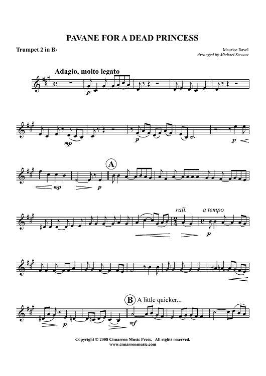 Pavane for a Dead Princess - Trumpet 2 in Bb