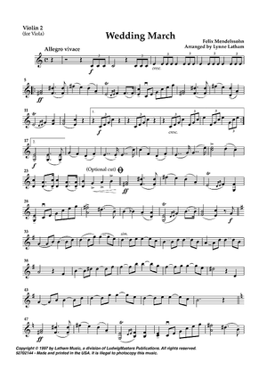 Wedding March - Violin 2 (for Viola)