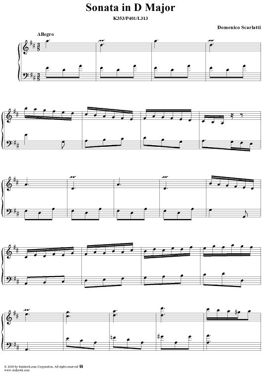 Sonata in D major, K353