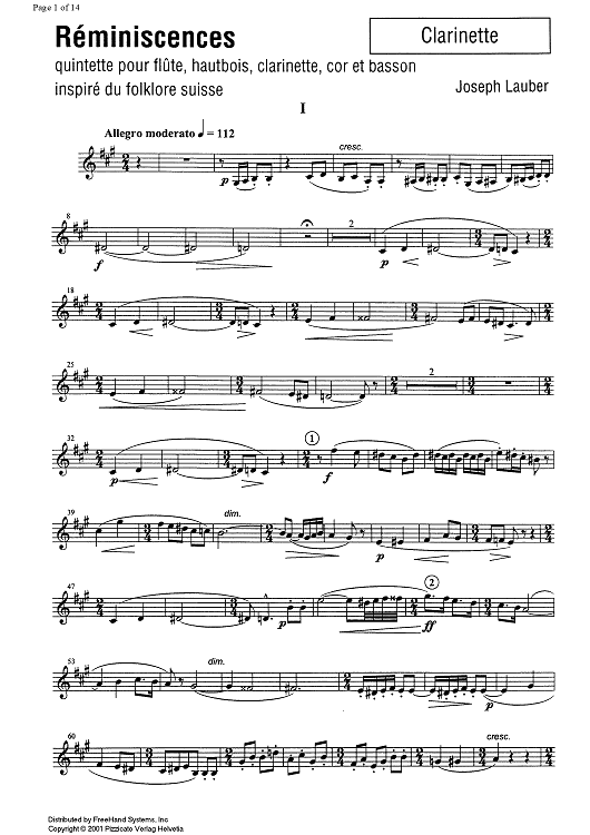 Réminiscences - Clarinet