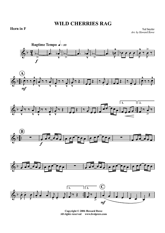 Wild Cherries Rag - Horn in F