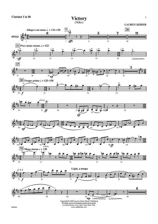 Victory - Clarinet 1 in B-flat