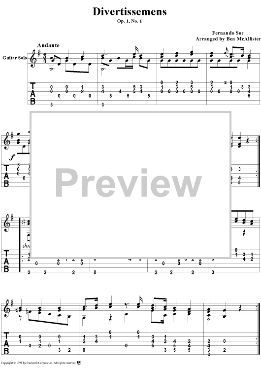 Six Divertissemens, Op. 1, No. 1