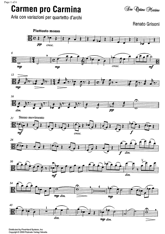 Carmen pro carmine - aria con variazioni - Viola