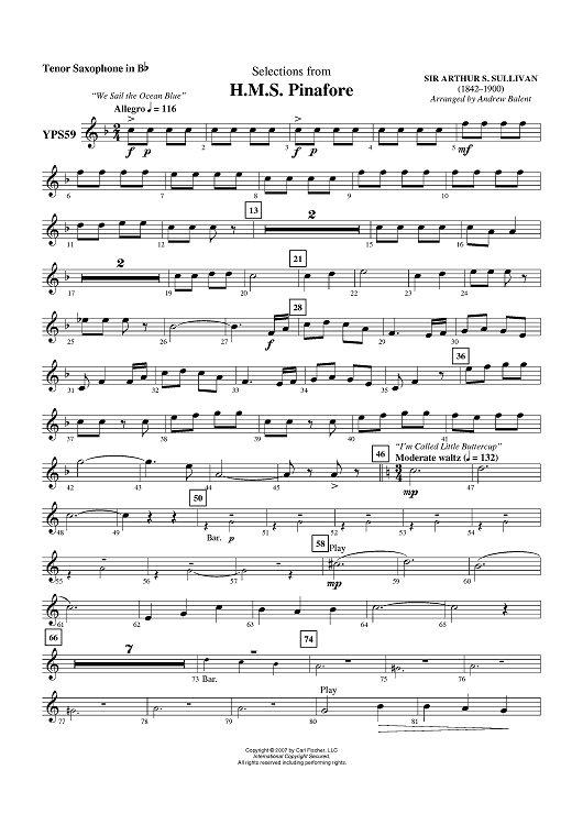 H.M.S. Pinafore - Tenor Sax