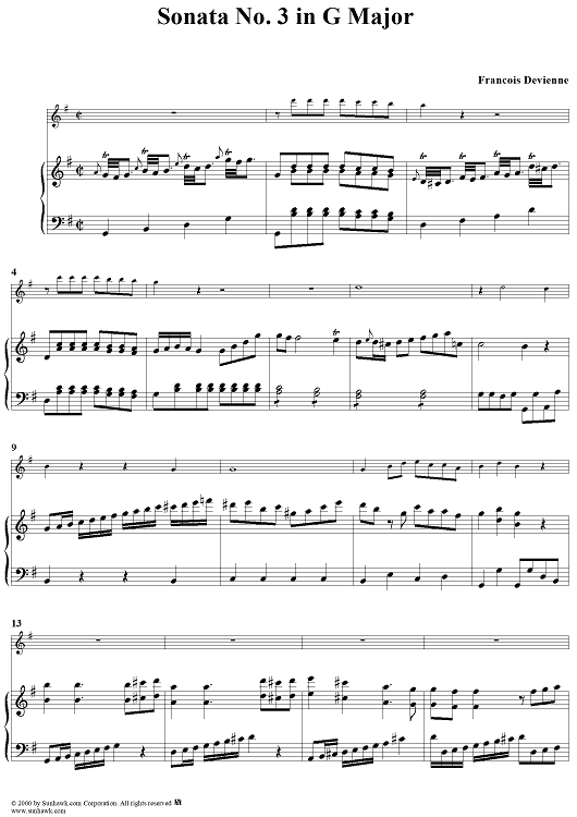 Sonata No. 3 in G major - Piano