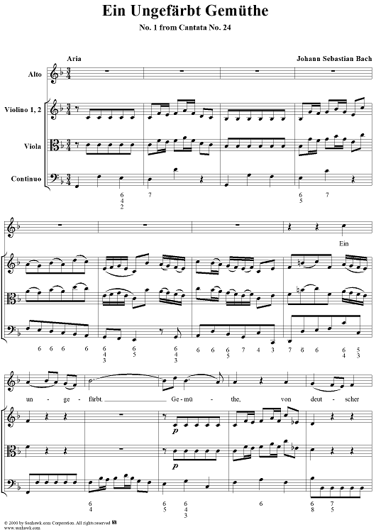 Ein ungefärbt Gemüthe - No. 1 from Cantata no. 24, BWV24