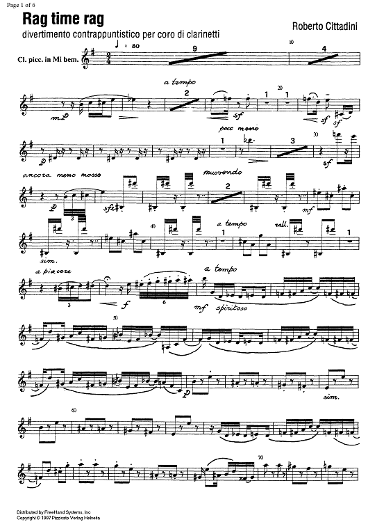 Rag time rag - E-flat Piccolo Clarinet