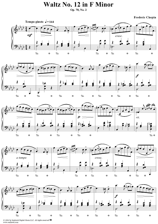 No. 12 in F Minor, Op. 70, No. 2