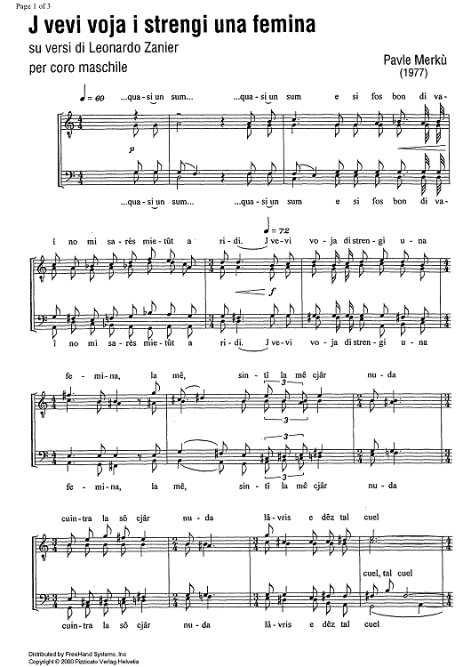 J vevi voja i strengi una femina