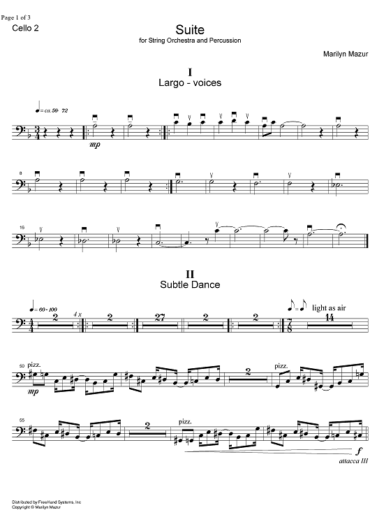 Suite for string orchestra and percussion - Cello 2