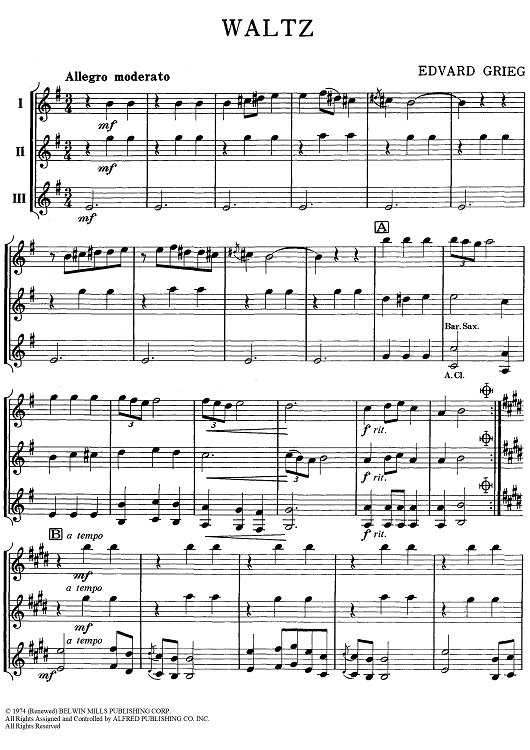 Waltz - Eb Saxes / Eb Clarinets