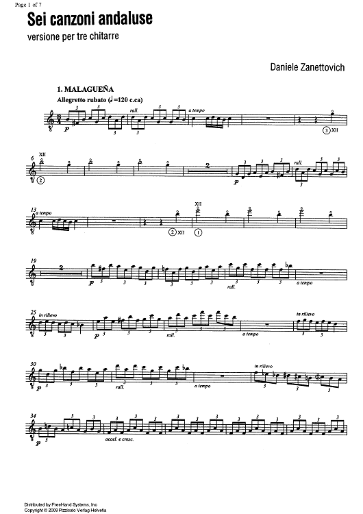 6 canzoni andaluse (6 andalusian songs) - Guitar 1