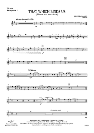 That Which Binds Us (Theme and Variations) - Eb Alto Sax 1