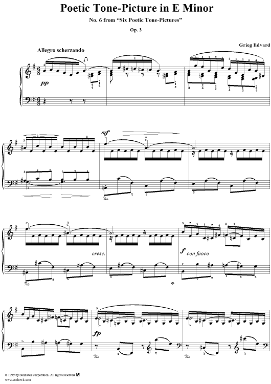 Poetic Tone-Picture in E Minor - No. 6 from "Six Poetic Tone-Pictures" Op. 3